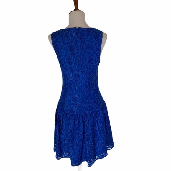 CeCe Blue Lace Fit & Flare Mini Dress Size 2 Preowned - Picture 3 of 9